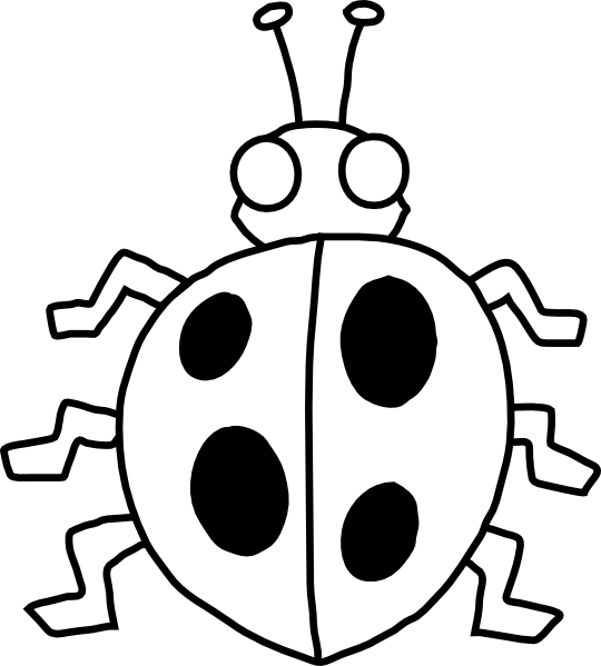 free black and white ladybug clipart - photo #33