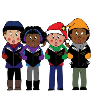 Carolling Clipart Image - People Christmas caroling during the ...