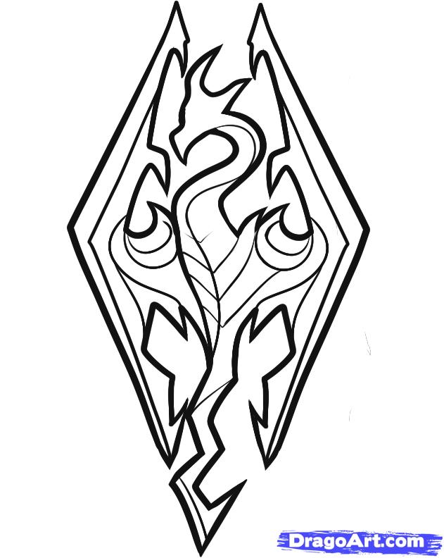 How to Draw Skyrim, Skyrim Logo, Step by Step, Video Game ...