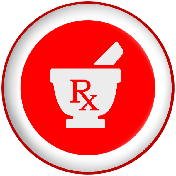 Mortar pestle rx prescription symbol button a clipart image ...