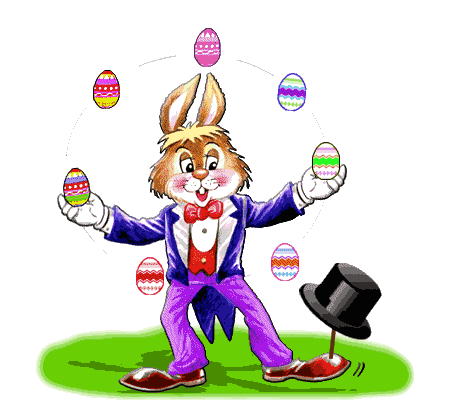 Easter Rabbit Juggling Eggs Animated Gif Animation Pictures ...