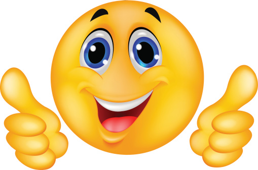 Happy face thumbs up clipart