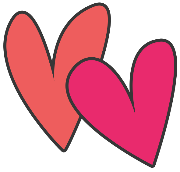 Free clipart two heart outline