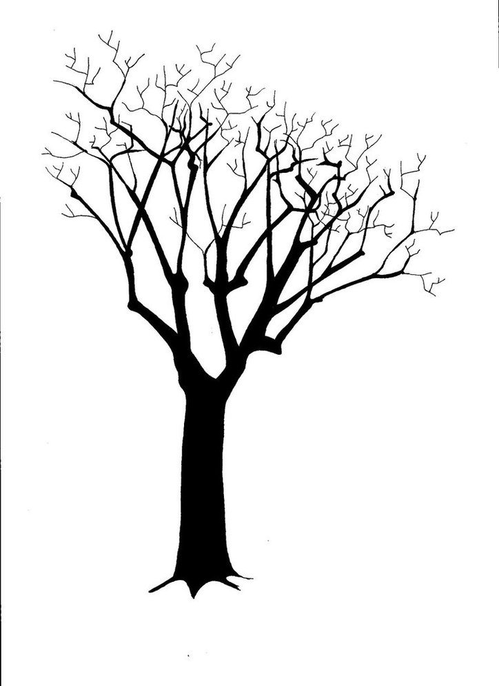 Simple Bare Tree Silhouette Clipart - Free to use Clip Art Resource