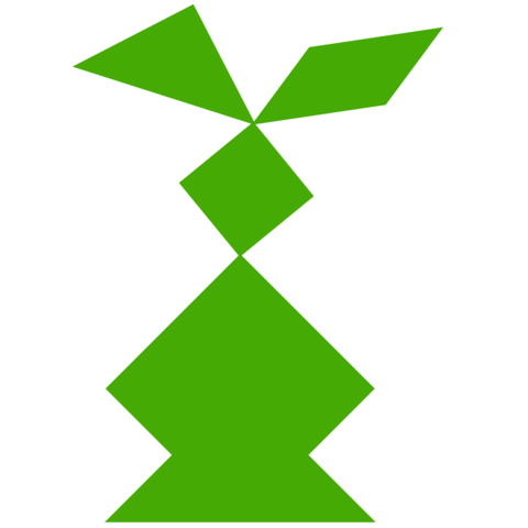 Tangram Rabbit Shape and Solution | Free Printable Puzzle Games