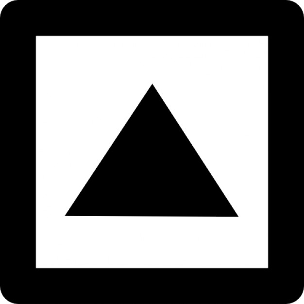 Up arrow of triangular shape inside a square outline Icons | Free ...