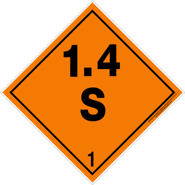 CLASS 1 - EXPLOSIVE 1.4S – Australian Safety Signs