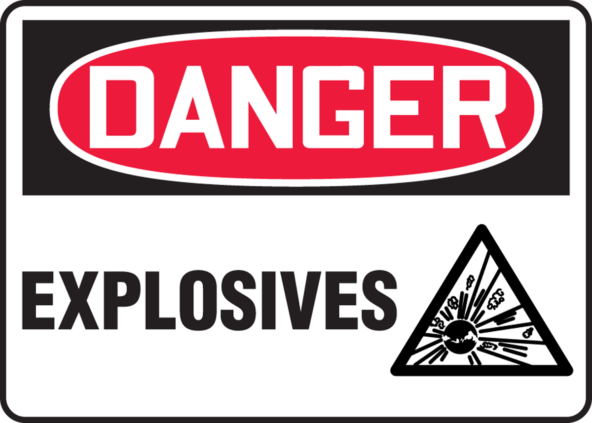 Explosives Sign - Danger with Graphic MCHL119