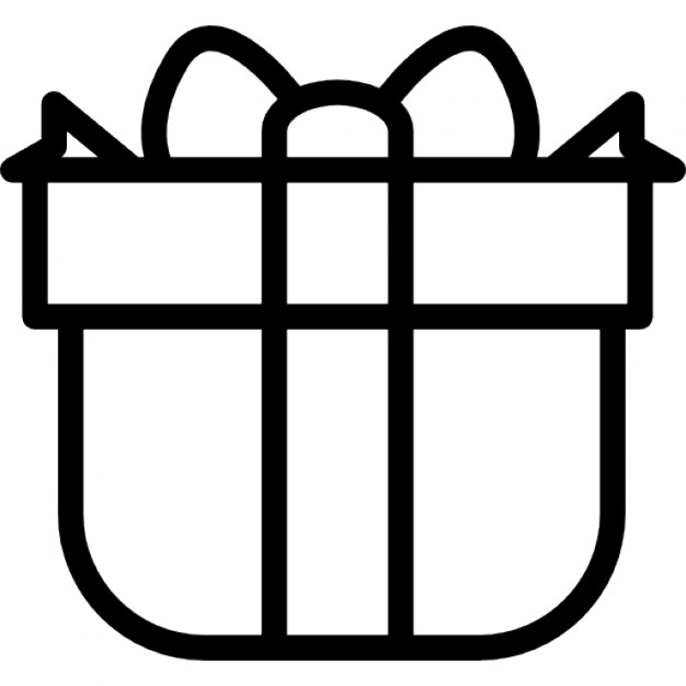 Gift wrapped box with ribbon outline Icons | Free Download