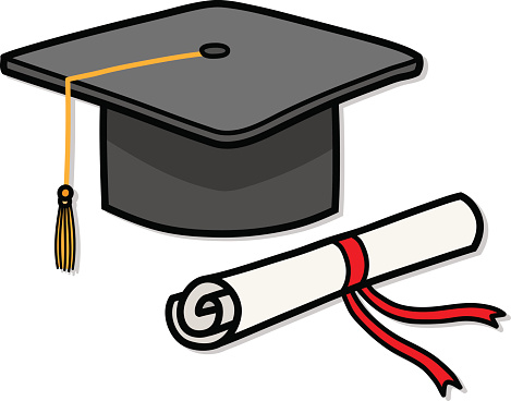 Drawing Of The Graduation Cap And Tassel Clip Art, Vector Images ...