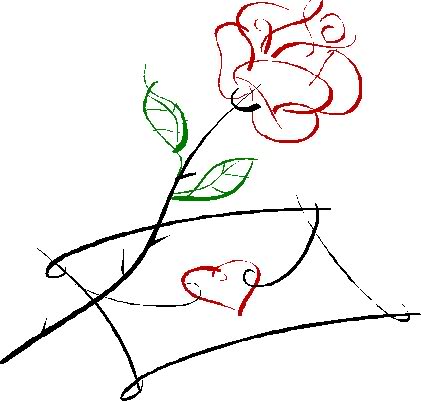 Simple rose outline clipart