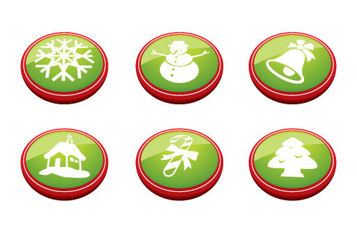 Christmas Buttons Vector Graphic - DryIcons