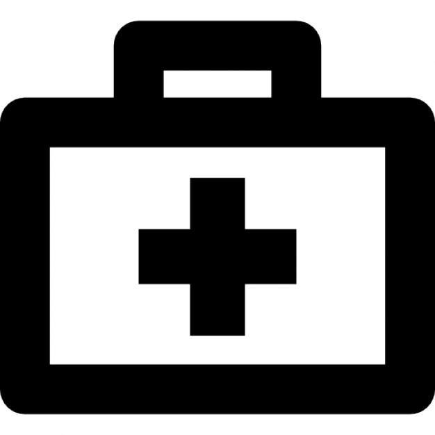 Medical kit with plus sign outline Icons | Free Download