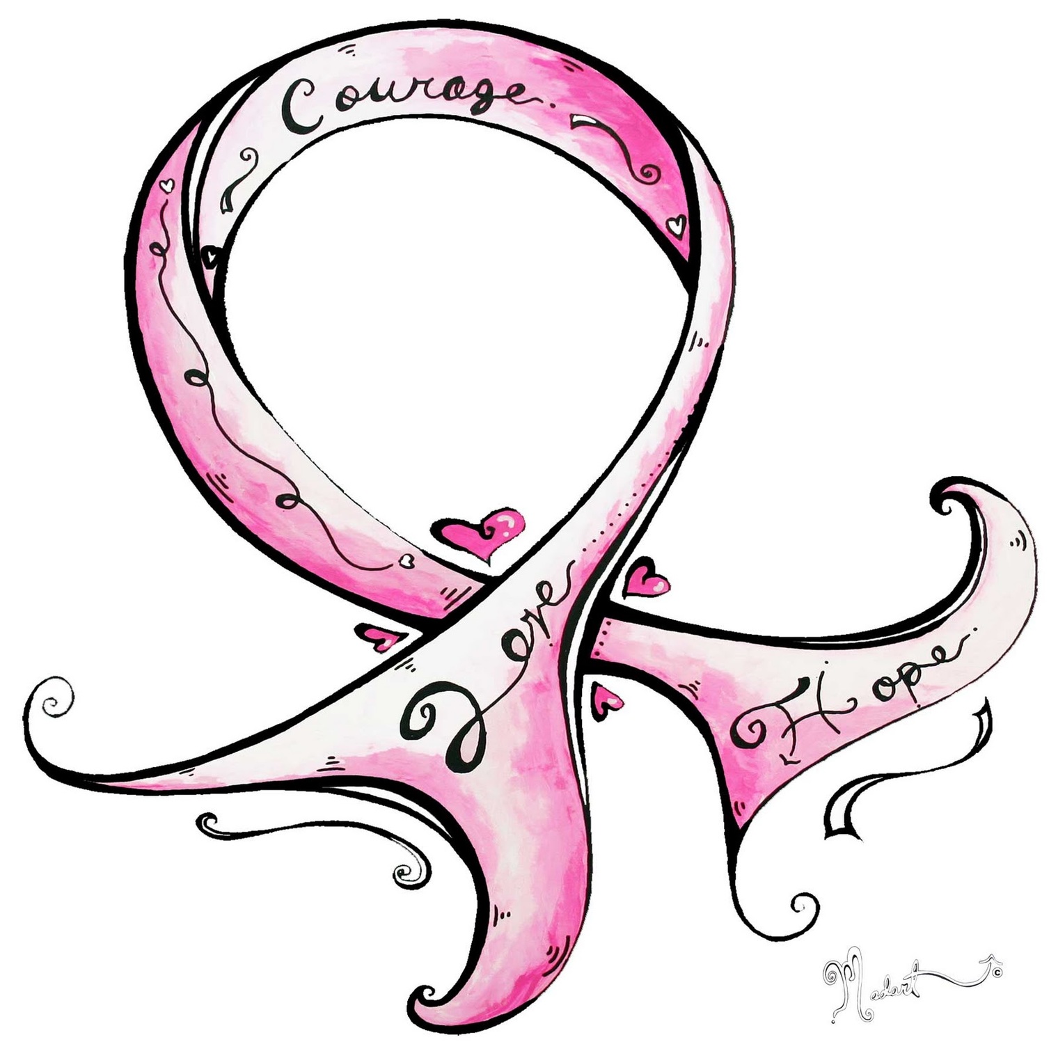 Breast Cancer Symbol Outline Clipart - Free to use Clip Art Resource