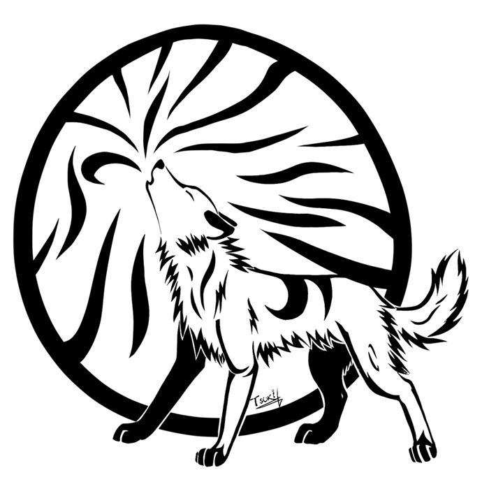 Tribal Howling wolf by Tsukihowl on DeviantArt
