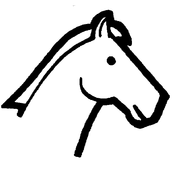 Horse head clipart outline black and white