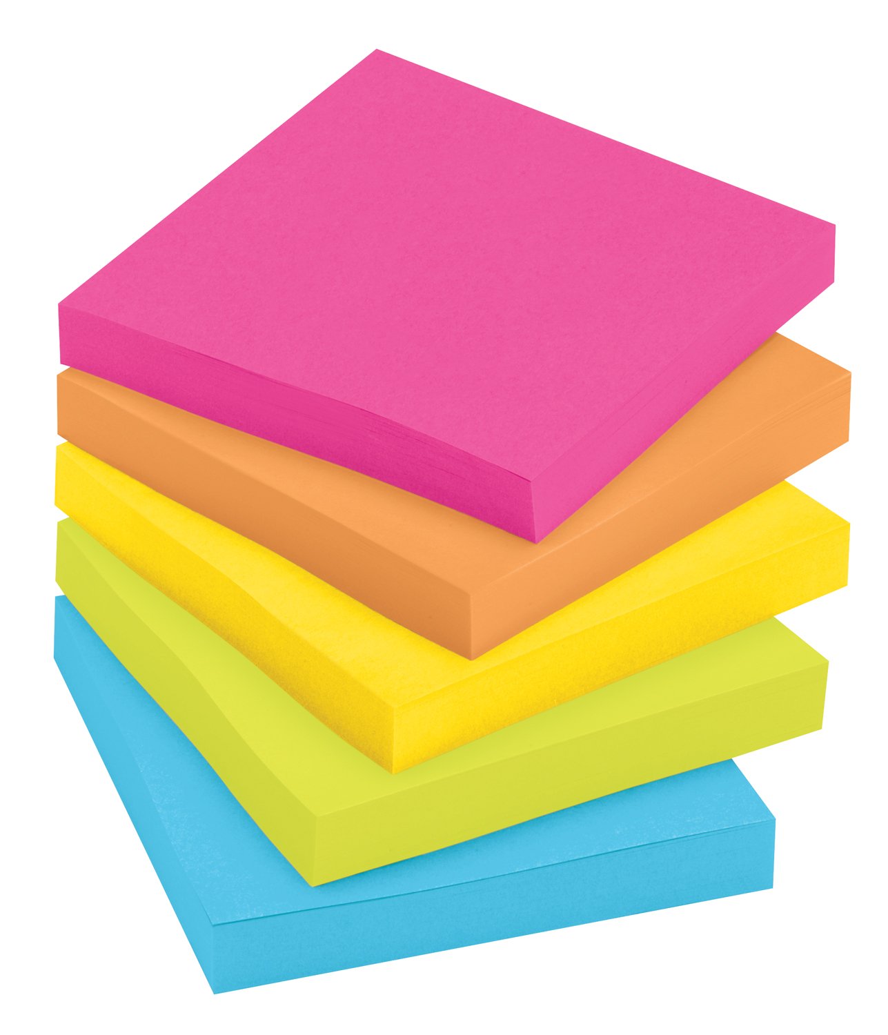 Post-it Super Sticky Notes, 4 x 4-Inches, Assorted Neon Colors ...