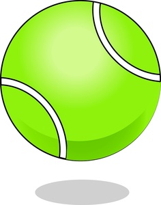 Ball Clipart Image - A bouncing green tennis ball