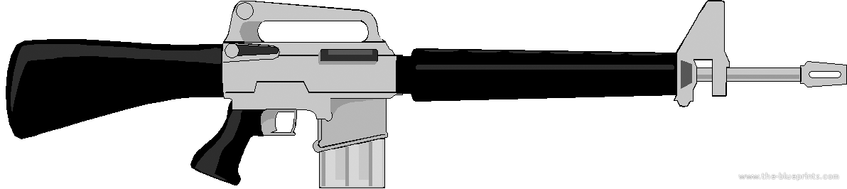 The-Blueprints.com - Blueprints > Weapons > Rifles > M16 Rifle