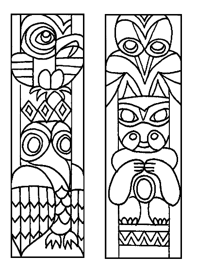 Totem Pole | Clip art, coloring pages, printable and silhouettes. | P…