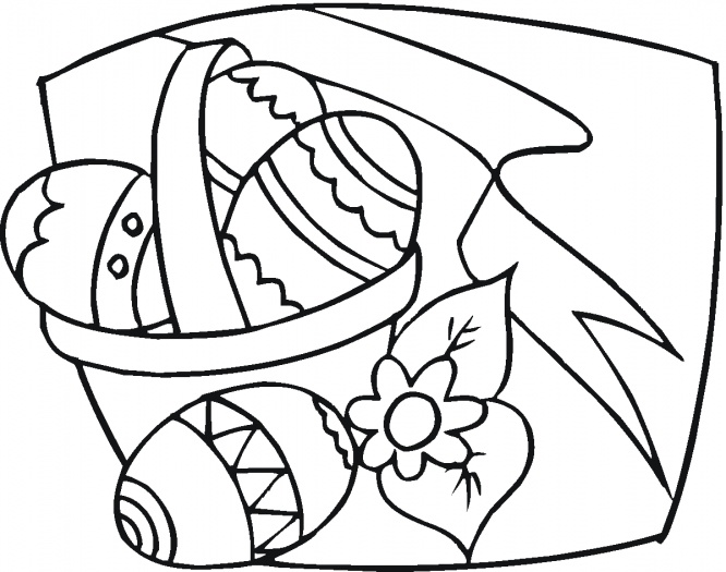 Easter Eggs In A Basket Coloring Pages | Happy Easter Day 2014