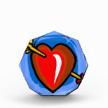 00VDH RED CARTOON HEART ARROW BLUE RIPPLES LOVE FL BUMPER STICKERS ...