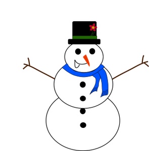 Snowman Clipart Image - A smiling cartoon Christmas snowman