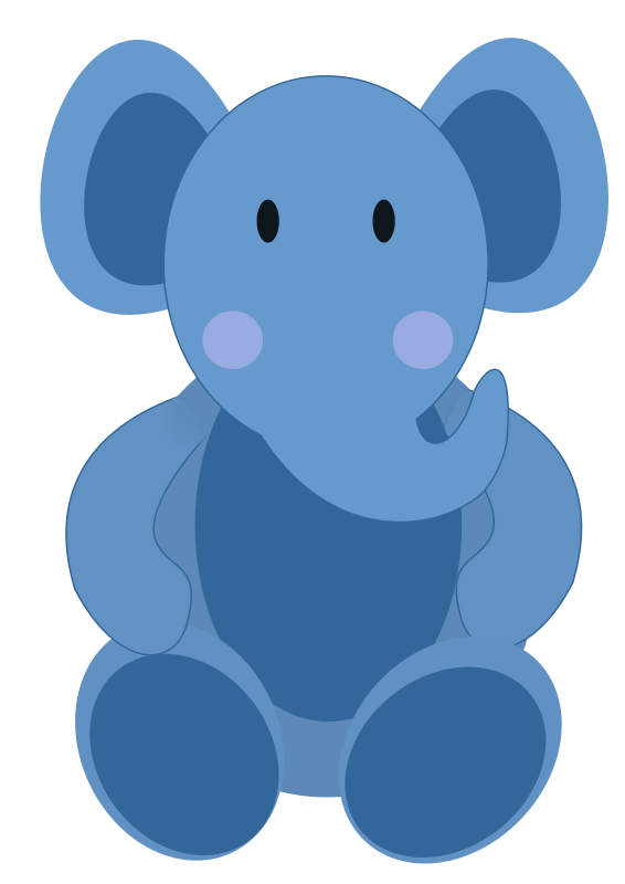 Free Blue Baby Elephant Clip Art