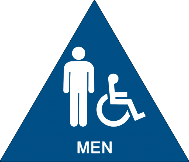 CA Title 24 Handicap Accessible Mens ADA Restroom Signs