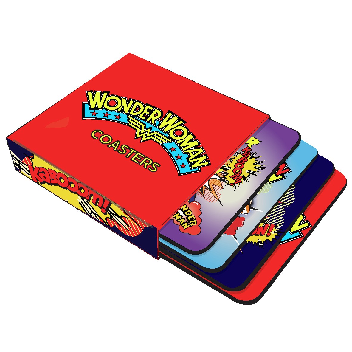 Wonder Woman "Pow" Coaster Set (4 Coasters) Buy Online