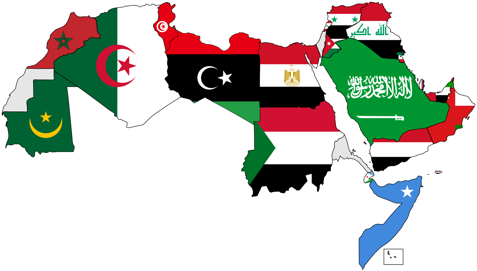 A map of the Arab World with flags.png
