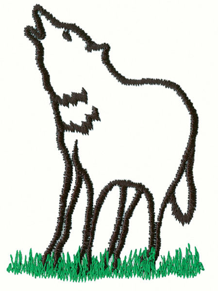 Animals Embroidery Design: Howling Wolf Outline from Grand Slam ...