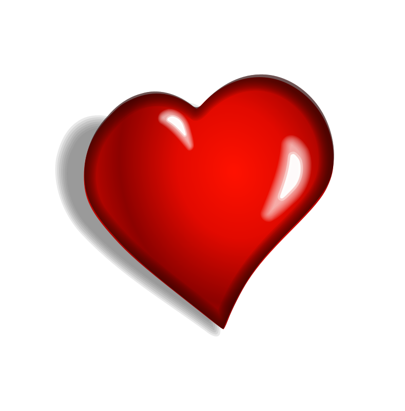 Simple red heart clipart