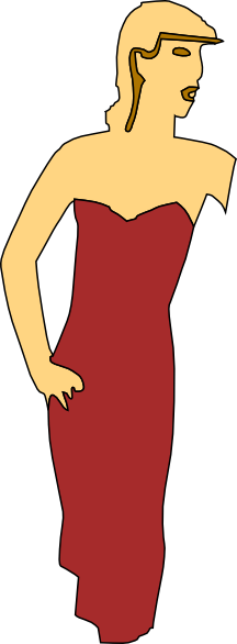Cartoon Lady Wearing Fashion Dress Clip Art - vector ...
