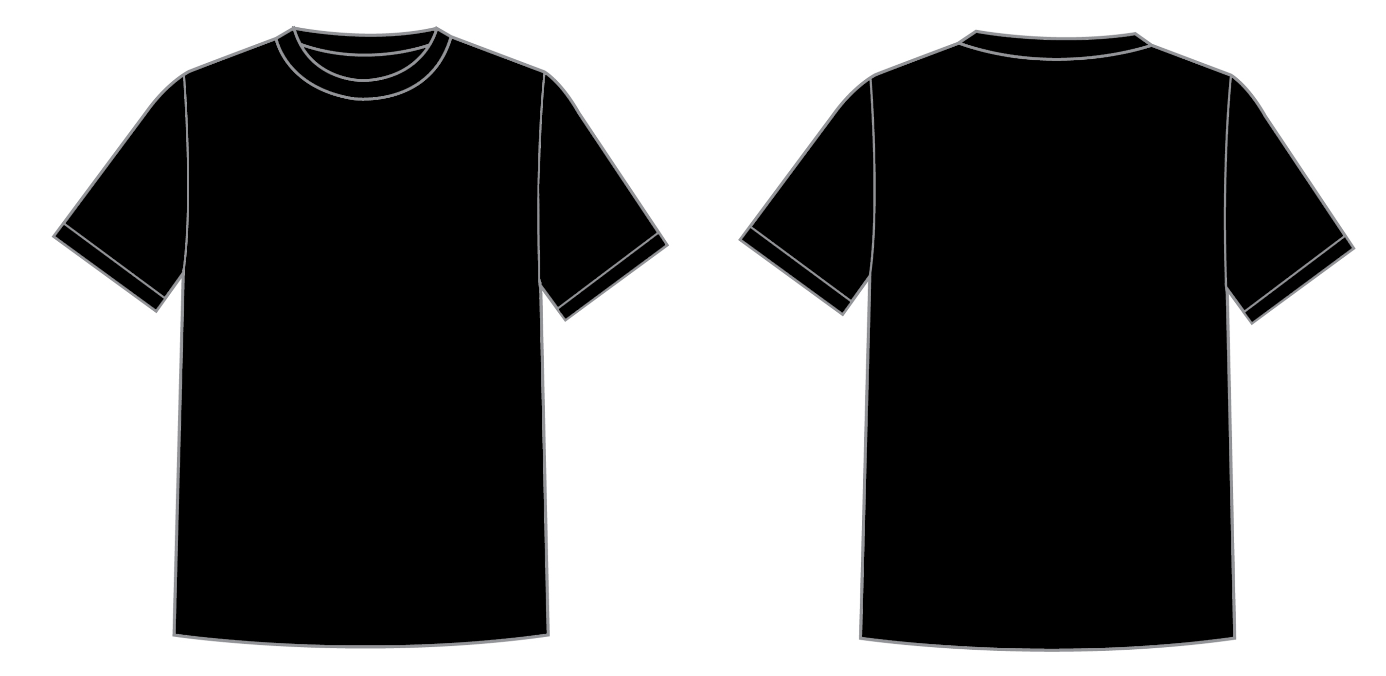 Plain Black Tshirt Template - ClipArt 