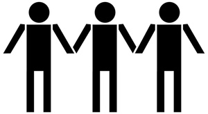 3 people holding hands clipart