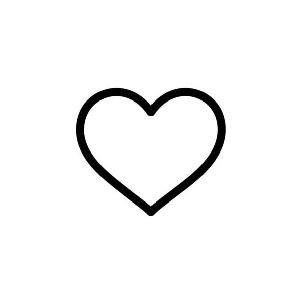 Heart outline clipart black and white