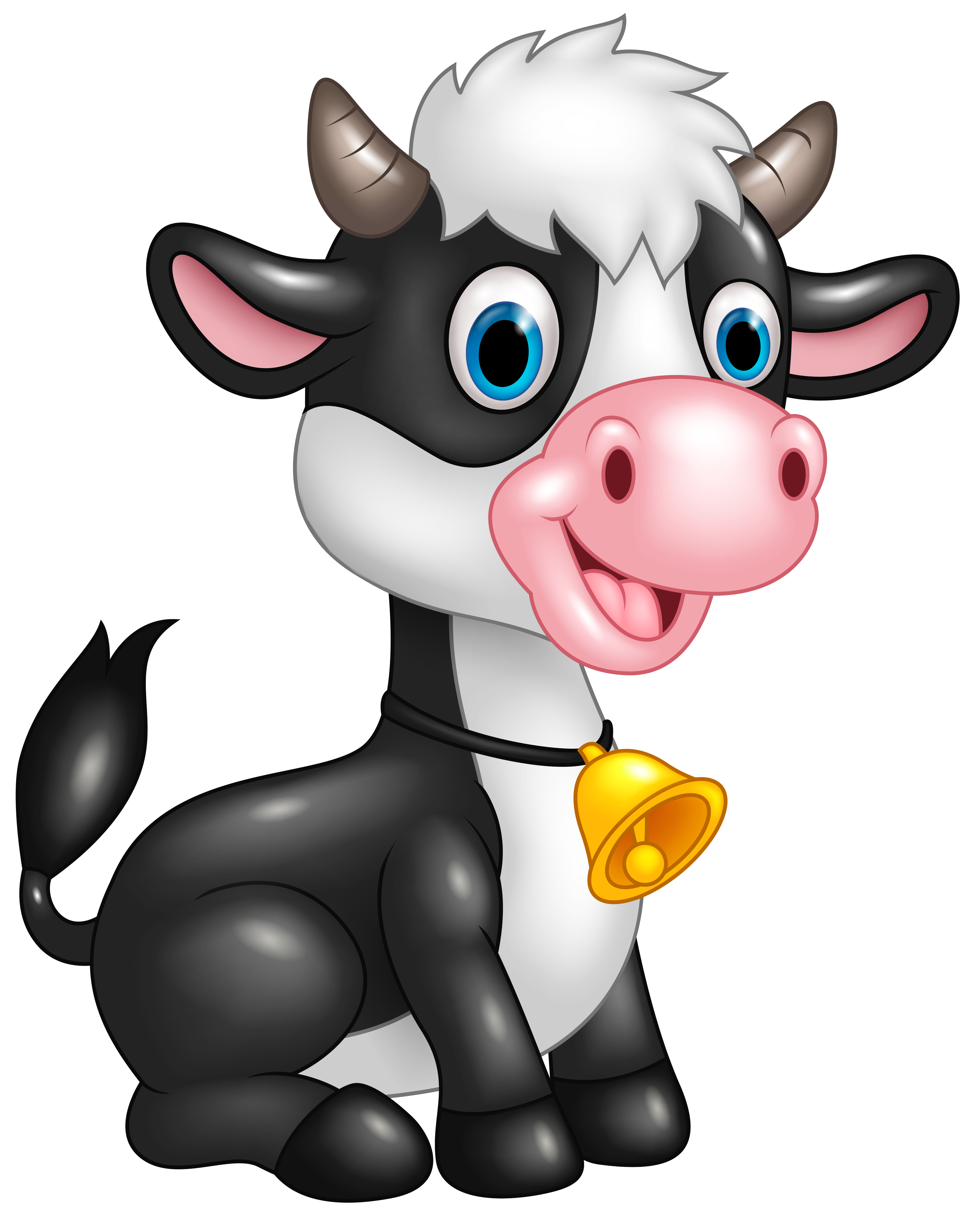 Cute Cow Cartoon PNG Clipart Image