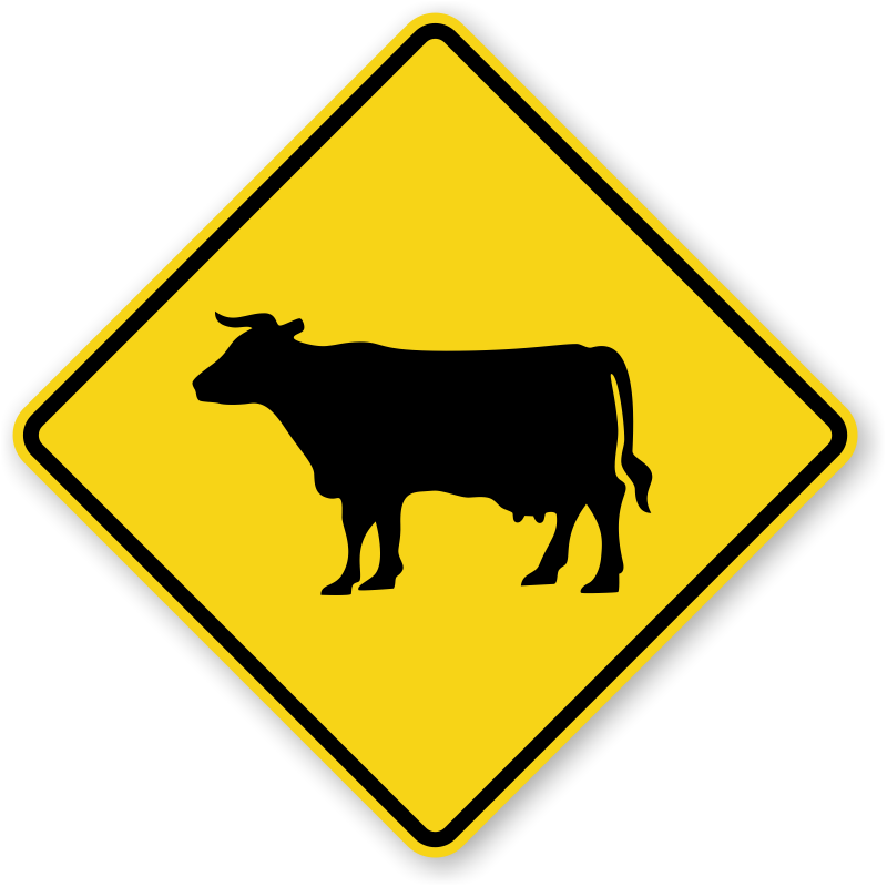 Traffic Sign Cow - ClipArt Best