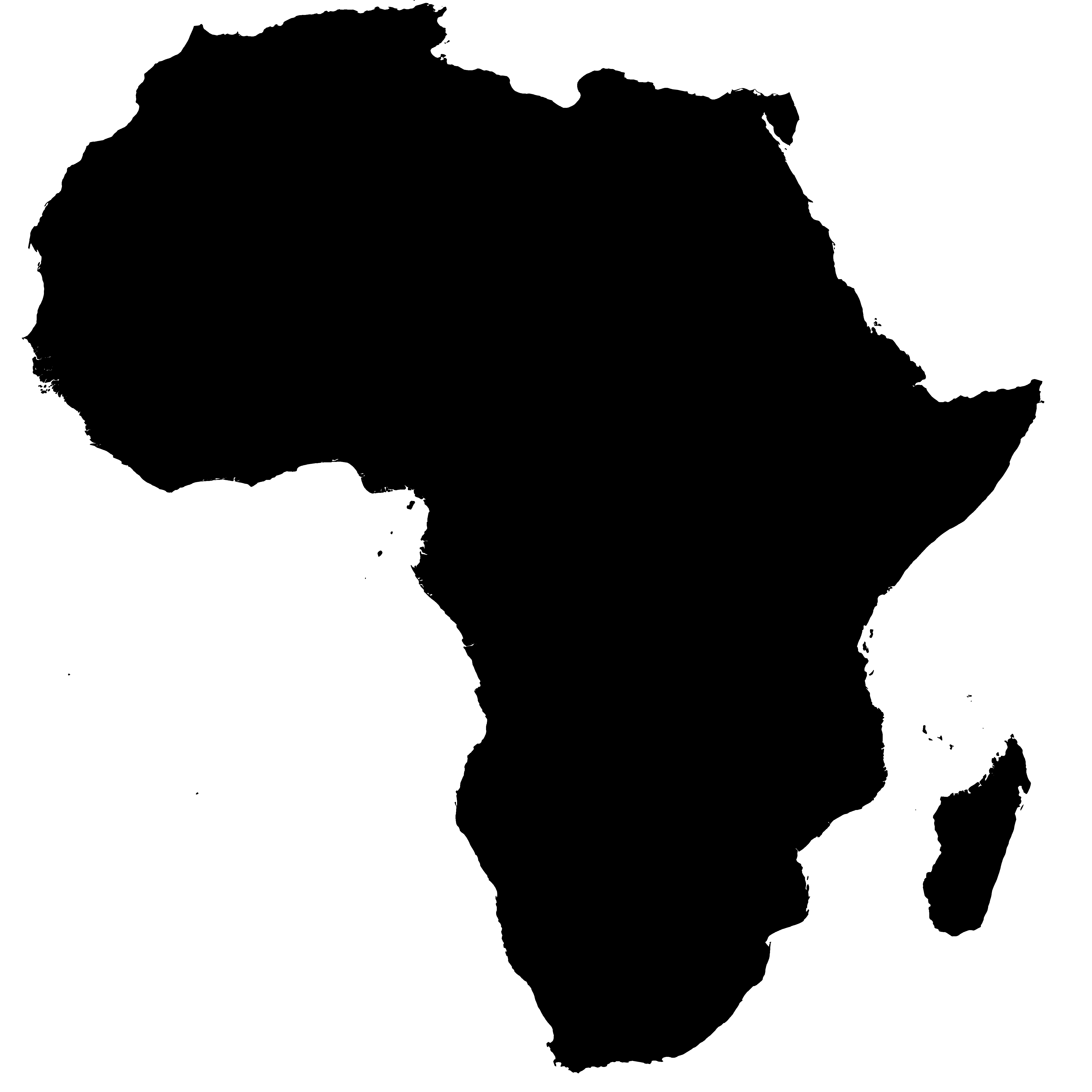 Twitter logo on top of outline of Africa with color gradient
