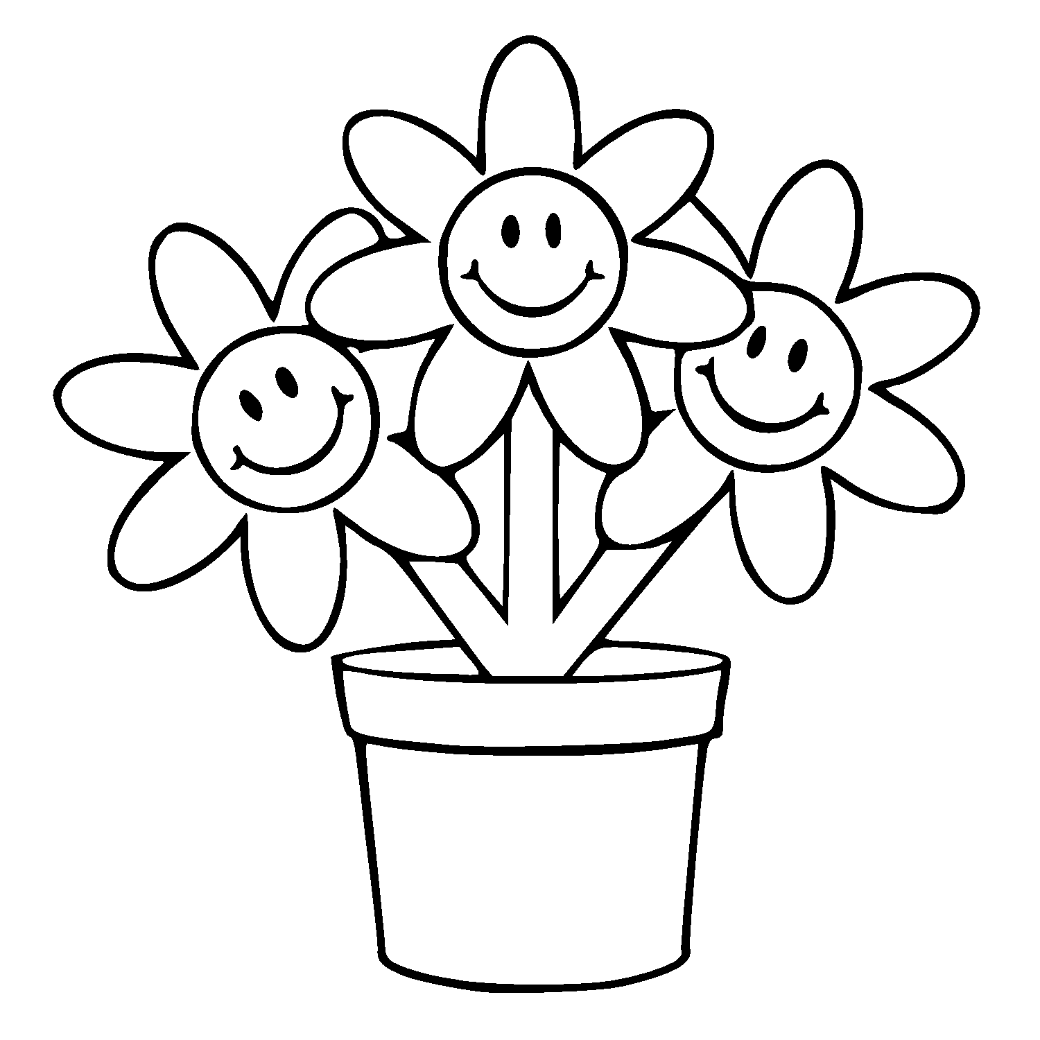 flower pot Colouring Pages