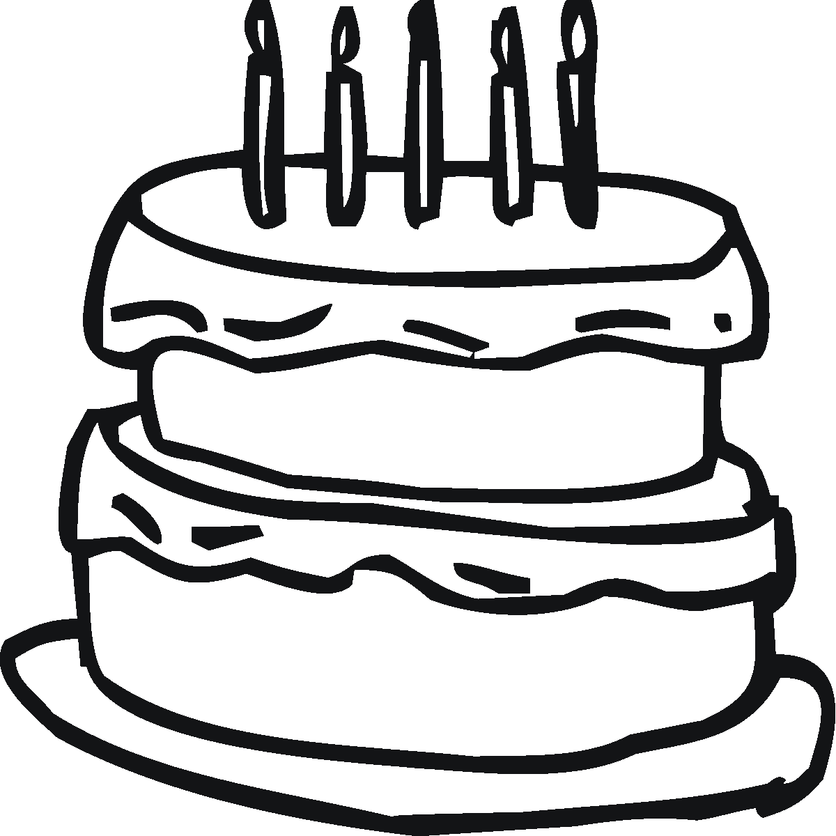 birthday cake 3 years Colouring Pages