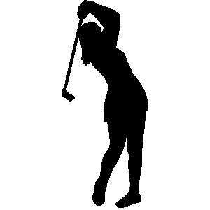 Woman golfer clipart