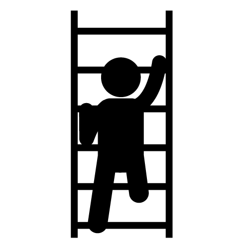 Man climbing ladder clipart