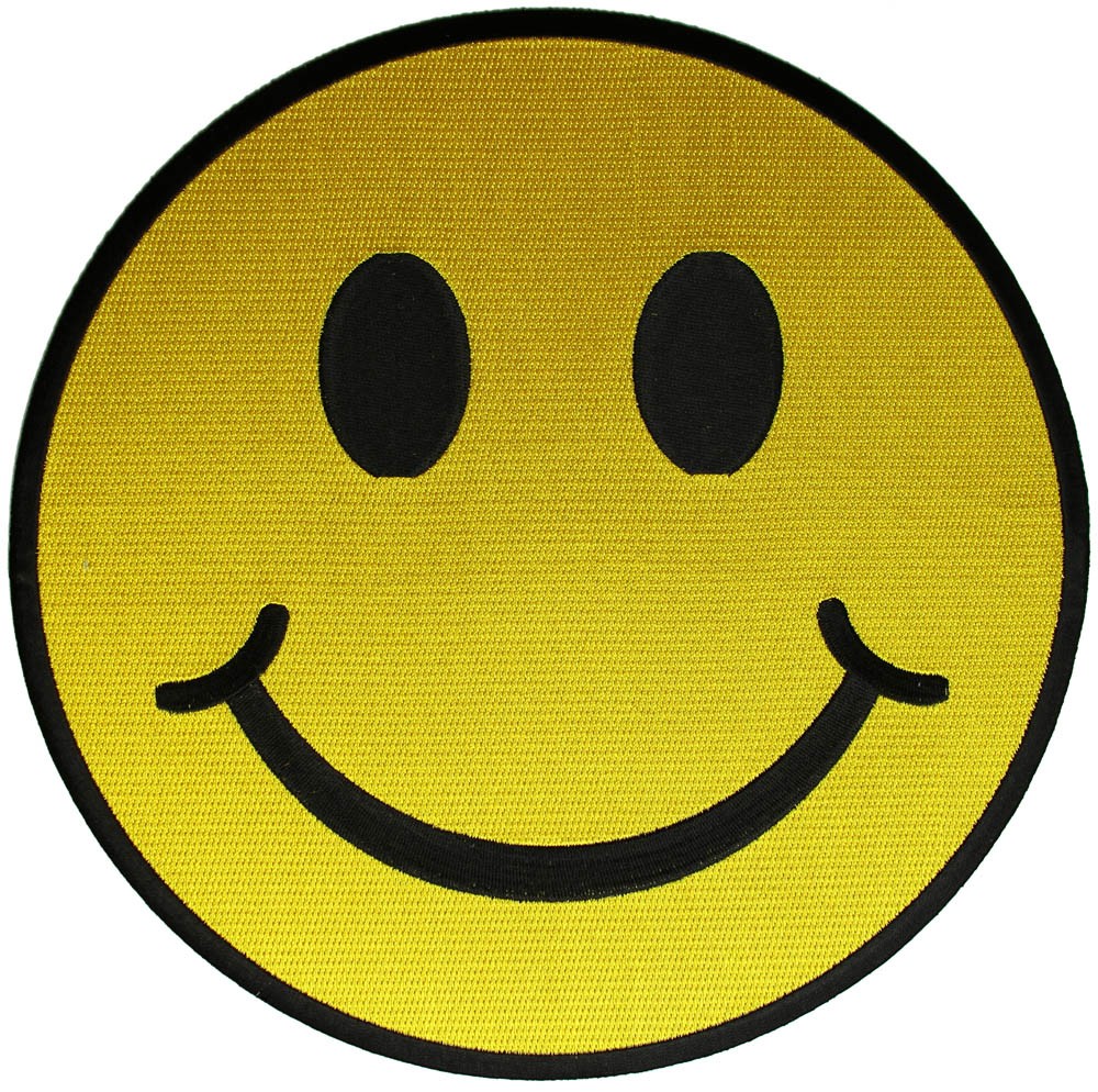 Smiley Face Large 10 Inch Back Patch | Funny Patches -TheCheapPlace