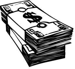 Clipart money black and white