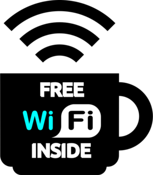 Logo Free WiFi Inside for a cafe - vector Clip Art