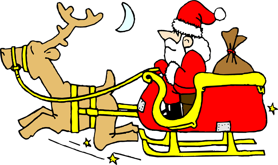 Santa | Free Stock Photo | Illustration of Santa on a sled with a ...