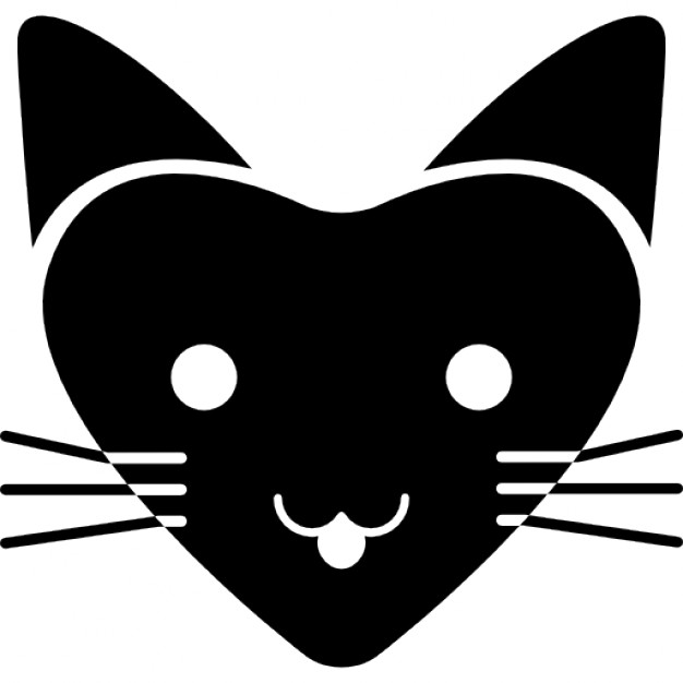 Love cat with heart shaped face Icons | Free Download