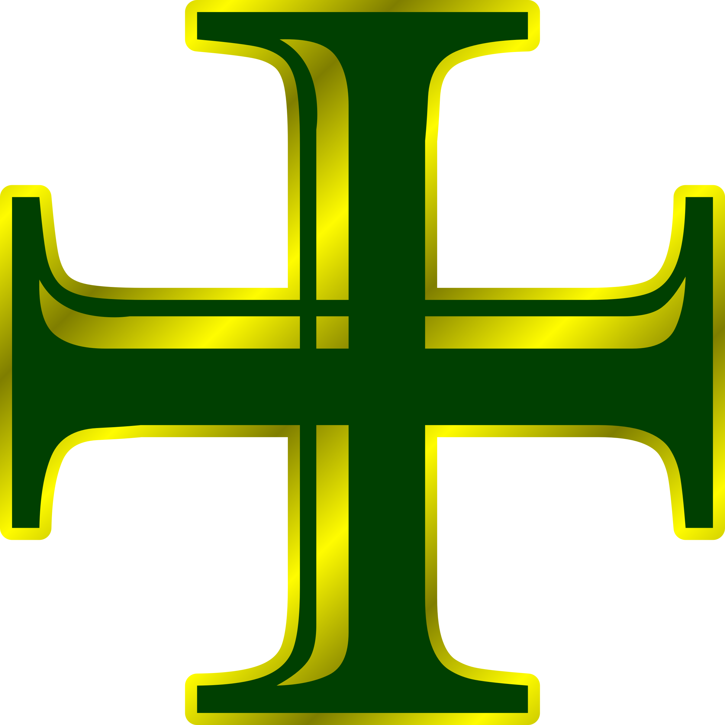 Clipart - Green and Gold Cross